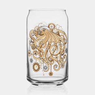 Octopus Steampunk Retro Mechanical Fantasy Can Glass
