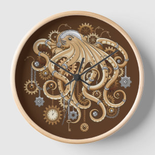 Octopus Steampunk Retro Mechanical Fantasy Clock