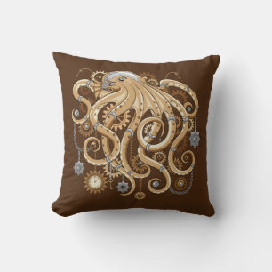 Octopus Steampunk Retro Mechanical Fantasy Cushion