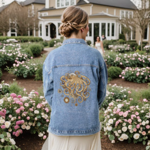 Octopus Steampunk Retro Mechanical Fantasy Denim Jacket