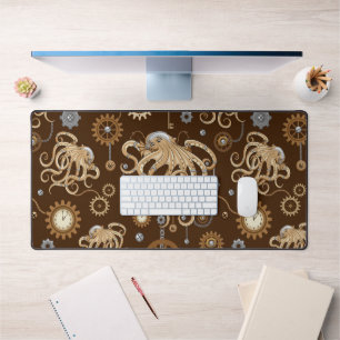 Octopus Steampunk Retro Mechanical Fantasy Desk Mat