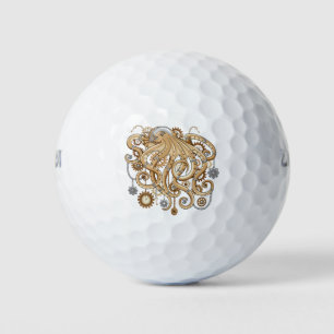 Octopus Steampunk Retro Mechanical Fantasy Golf Balls