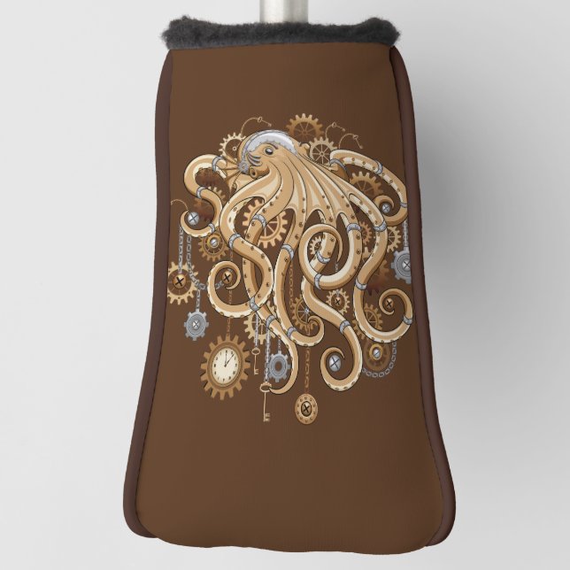 Octopus Steampunk Retro Mechanical Fantasy Golf Head Cover (Rotate 90)