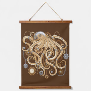 Octopus Steampunk Retro Mechanical Fantasy Hanging Tapestry