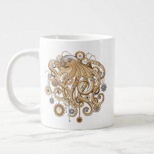 Octopus Steampunk Retro Mechanical Fantasy Large Coffee Mug