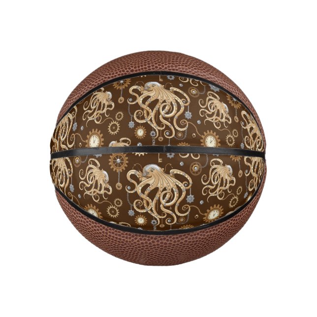 Octopus Steampunk Retro Mechanical Fantasy Mini Basketball (Front)