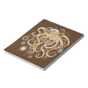 Octopus Steampunk Retro Mechanical Fantasy Notepad