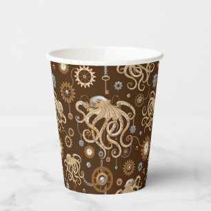 Octopus Steampunk Retro Mechanical Fantasy Paper Cups