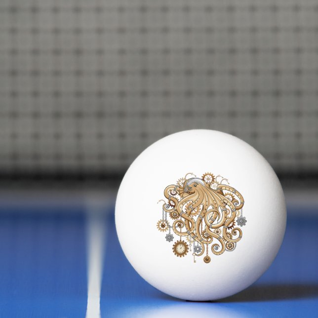 Octopus Steampunk Retro Mechanical Fantasy Ping Pong Ball (Net)