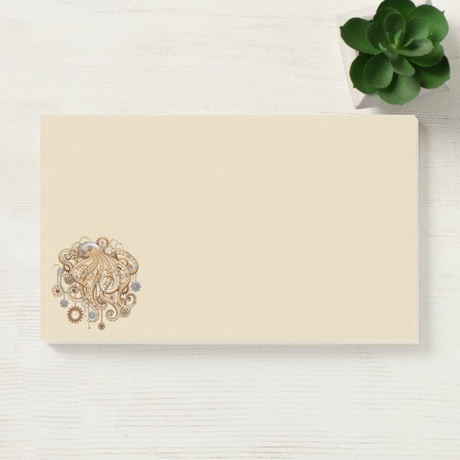 Octopus Steampunk Retro Mechanical Fantasy Post-it Notes (Office)