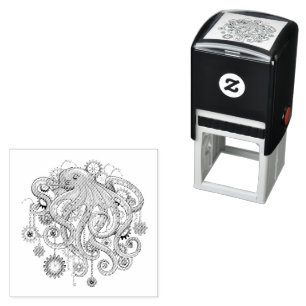 Octopus Steampunk Retro Mechanical Fantasy Self-inking Stamp