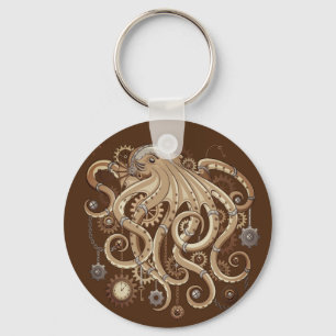 Octopus Steampunk Surreal Retro Style Machine   Key Ring