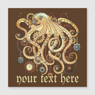 Octopus Steampunk Surreal Retro Style Machine Magnetic Invitation