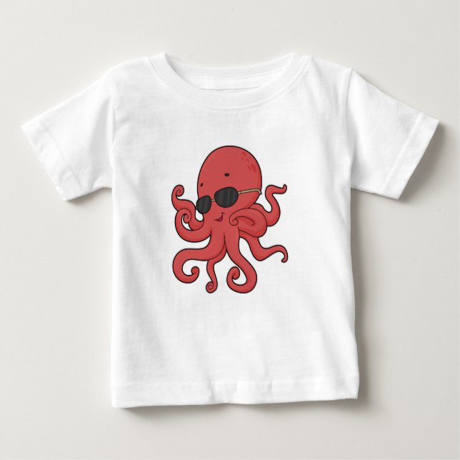 Octopus Sunglasses Baby T-Shirt (Front)