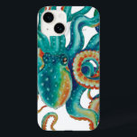 Octopus Teal Watercolor Art Case-Mate iPhone 14 Case<br><div class="desc">Octopus art</div>