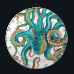 Octopus Teal Watercolor Tentacles Watercolor Dartboard<br><div class="desc">octopus art</div>
