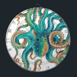 Octopus Teal Watercolor Tentacles Watercolor Dartboard<br><div class="desc">octopus art</div>