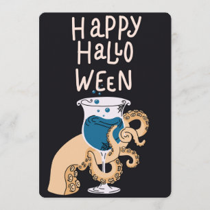 Octopus Tentacle Potion Cup Funny Halloween Holiday Card