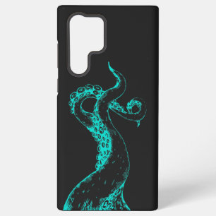 octopus tentacles aqua on black Samsung phone case