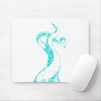 octopus tentacles aqua on white mousepad