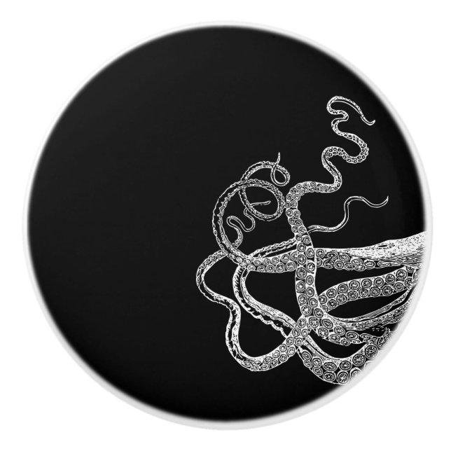 Octopus Tentacles black Ceramic Knob (Front)