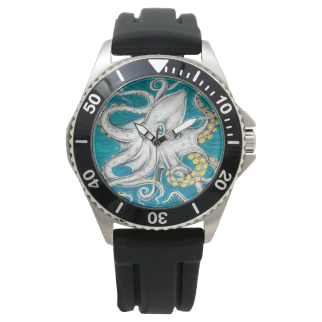 Octopus Tentacles Green teal ink Watch (Front)