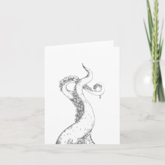 octopus tentacles grey blank folded card