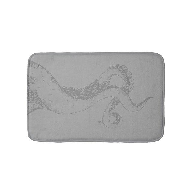octopus tentacles grey on grey bath mat (Front)