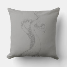 octopus tentacles grey on grey cushion