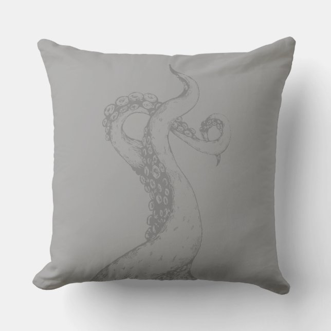 octopus tentacles grey on grey cushion (Front)
