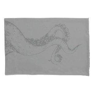 octopus tentacles grey standard pillowcases
