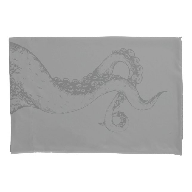 octopus tentacles grey standard pillowcases (Front-Left)