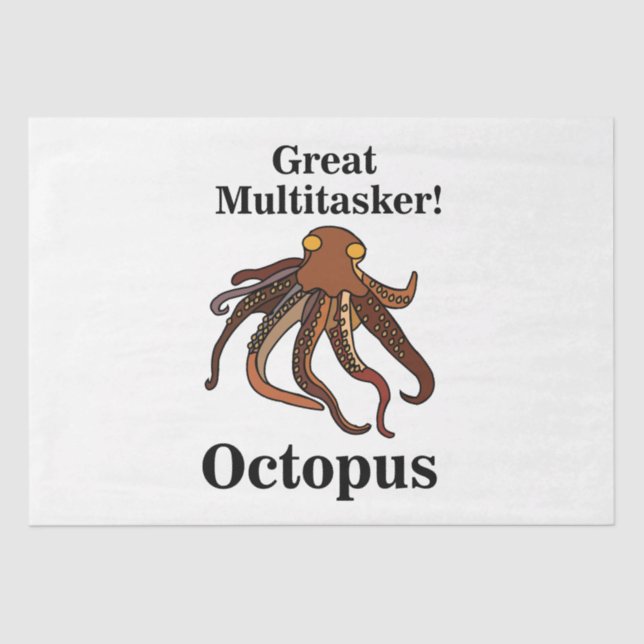 Octopus Tentacles Multitasker Funny Birthday Tissue Paper (Front)