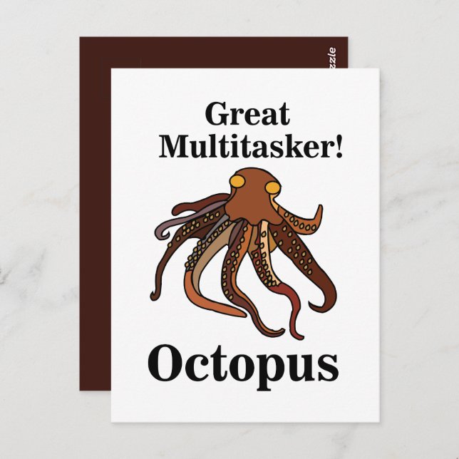 Octopus Tentacles Multitasker Funny  Postcard (Front/Back)