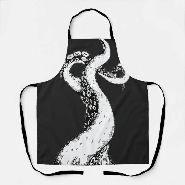octopus tentacles on black apron (Front)