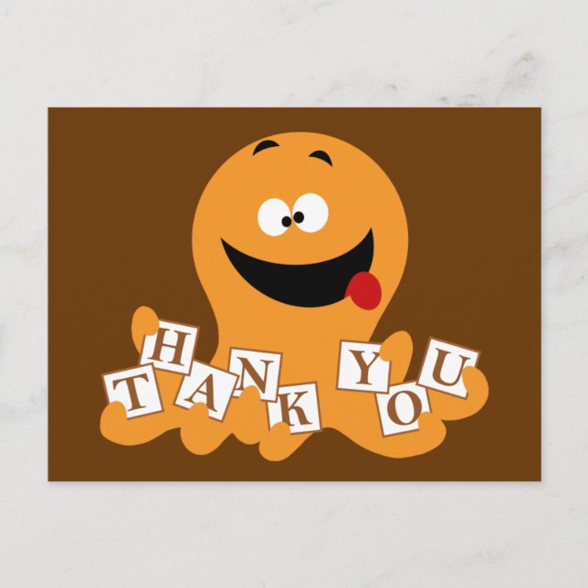 Octopus Thank You Postcard (Front)