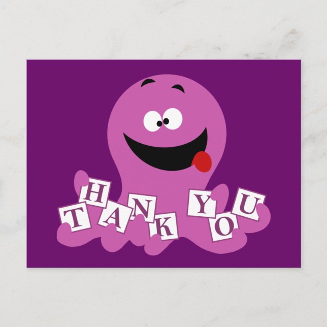 Octopus Thank You Postcard (Front)
