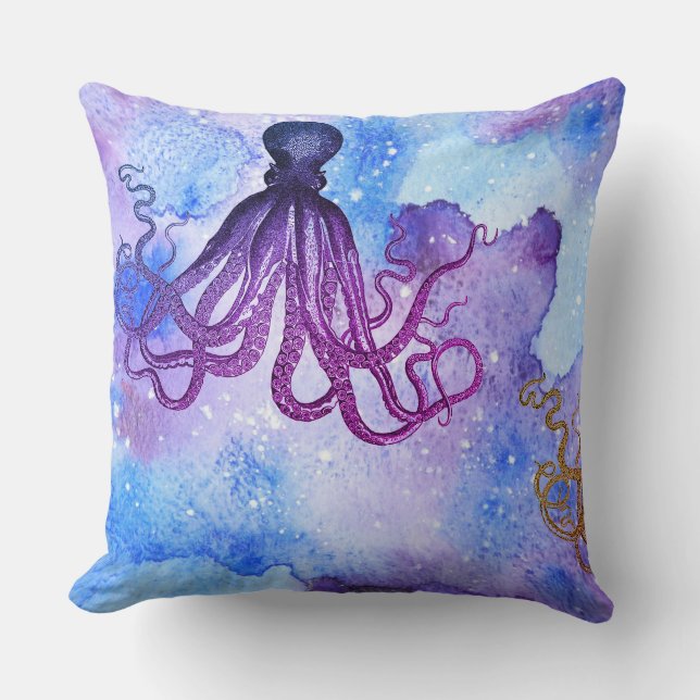 Octopus Throw Cushion - Life Under The Sea (Front)