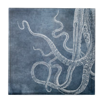 Octopus - Twilight Blue Faded Denim Watercolor