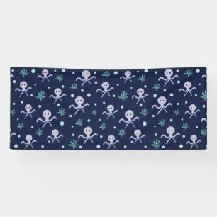 Octopus under the sea kids pattern banner