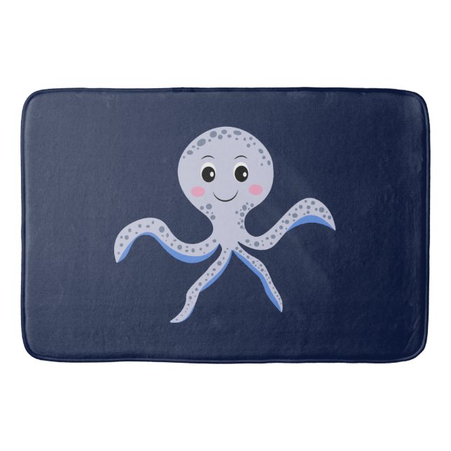 Octopus under the sea kids pattern bath mat (Front)