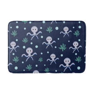 Octopus under the sea kids pattern bath mat