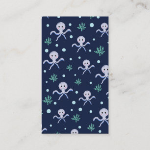 Octopus under the sea kids pattern business card