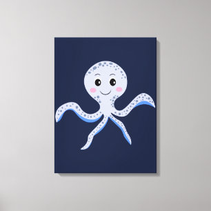 Octopus under the sea kids pattern canvas print