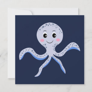 Octopus under the sea kids pattern card