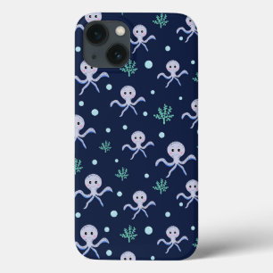 Octopus under the sea kids pattern iPhone 13 case