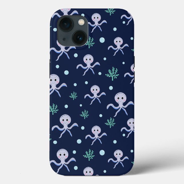 Octopus under the sea kids pattern Case-Mate iPhone case (Back)