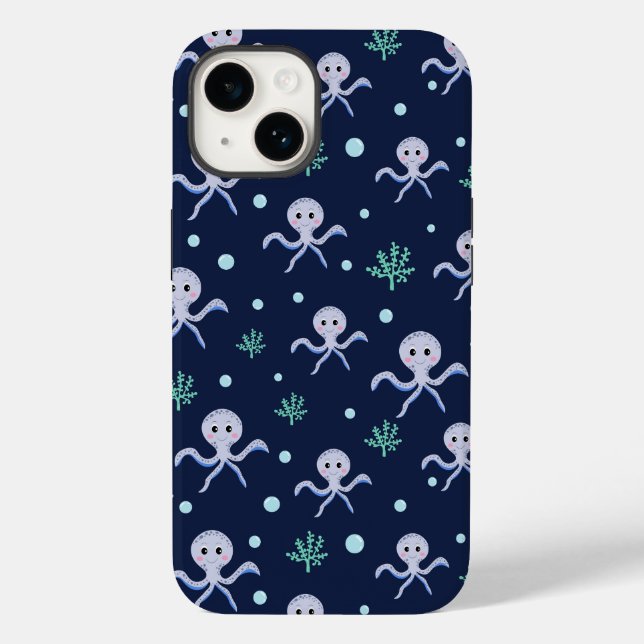 Octopus under the sea kids pattern Case-Mate iPhone case (Back)