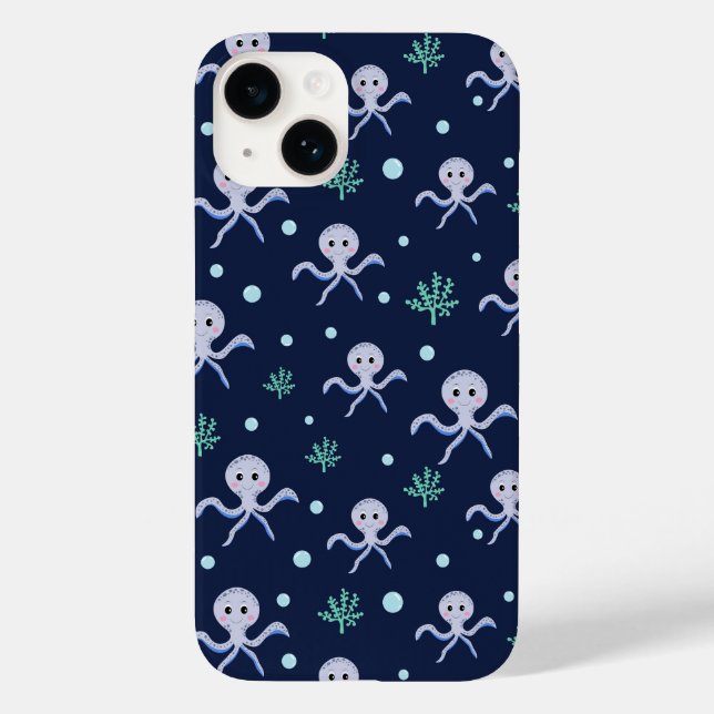 Octopus under the sea kids pattern Case-Mate iPhone case (Back)