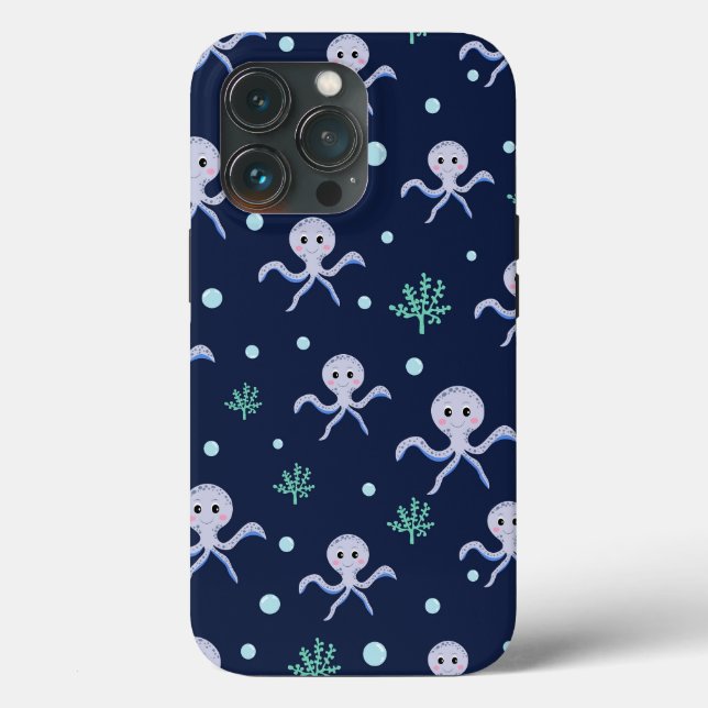 Octopus under the sea kids pattern Case-Mate iPhone case (Back)